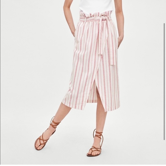 Zara Dresses & Skirts - Zara Midi Striped Rustic Skirt
